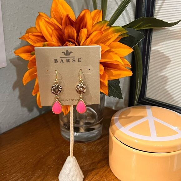 NWT Barse Genuine Stones Drop Earrings Absolutely Gorgeous #BRER - Picture 1 of 6